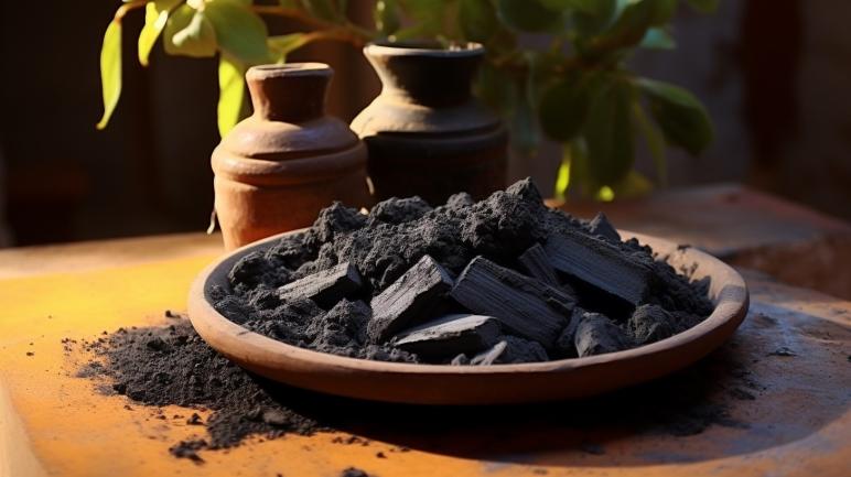Non-activated vegetable charcoal